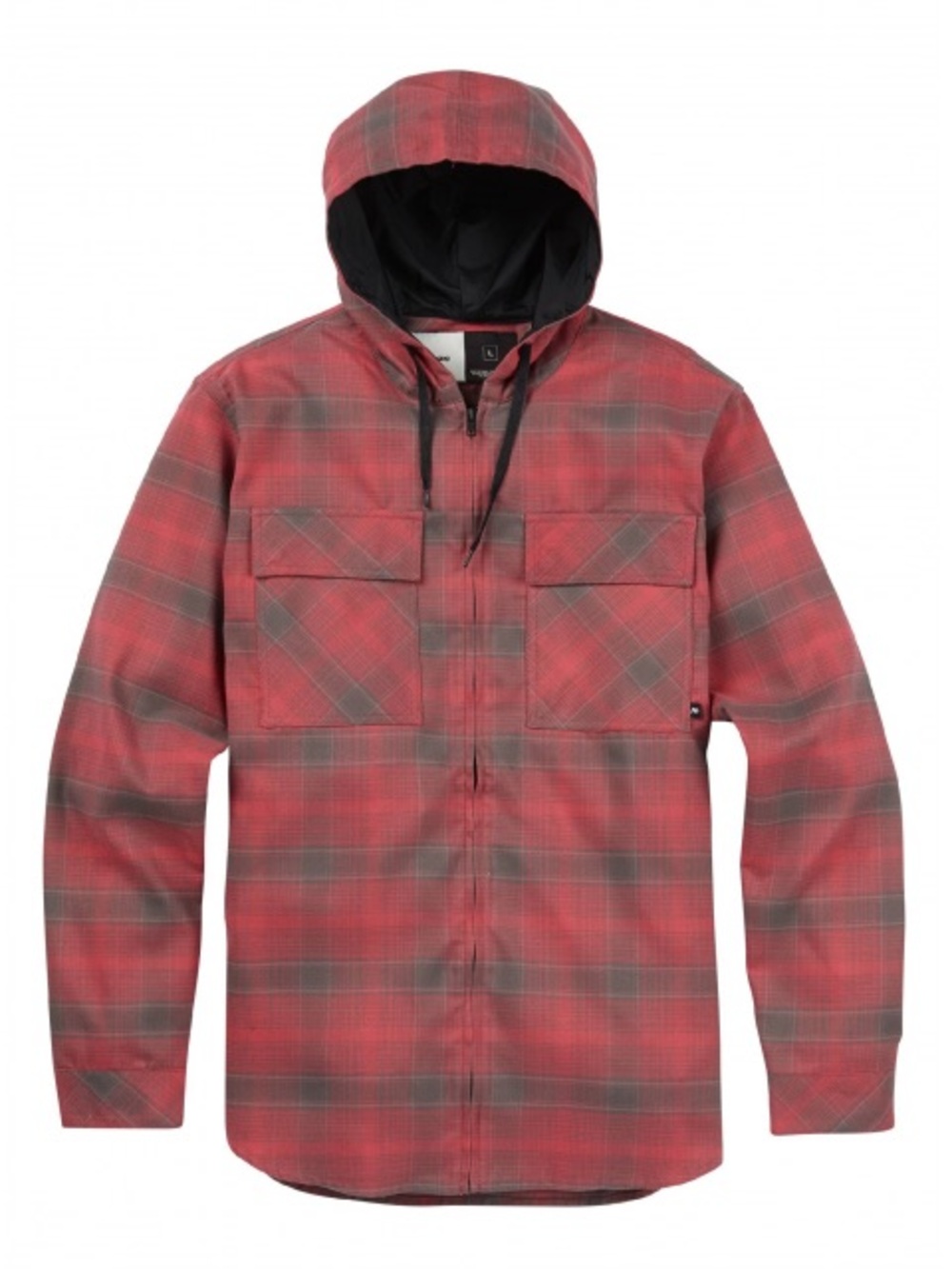 Analog Red Plaid Lightweight Hooded Shirt Jacket